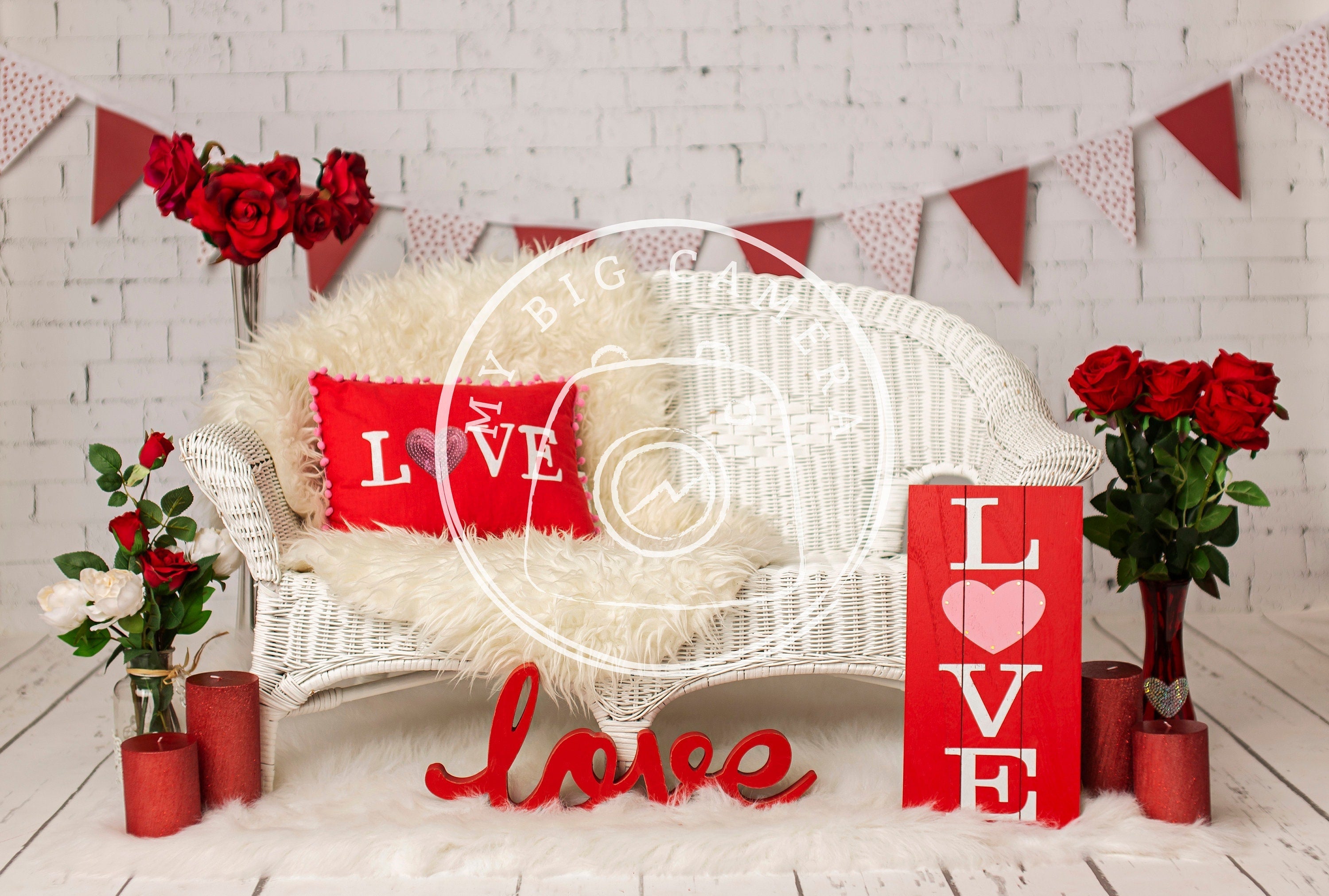 Aperturee - LOVE Valentines Day Portrait Backdrop For Photography