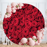 Aperturee - Lovely And Red Roses Themed Circle Wedding Backdrop