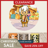 Aperturee - (Ship In 24HR) Lovely Child Cartoon Themed Birthday Round Backdrop Kit