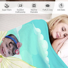 Aperturee - Lovely Elf Mushroom Grassland Custom Photo Blanket