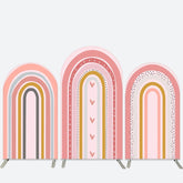 Aperturee Lovely Rainbow Heart Birthday Party Arch Backdrop Kit