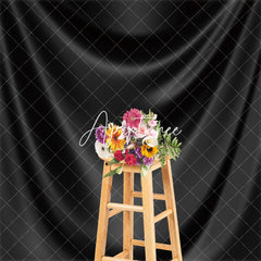 Aperturee - Luxury Black Drape Glossy Silk Photo Booth Backdrop