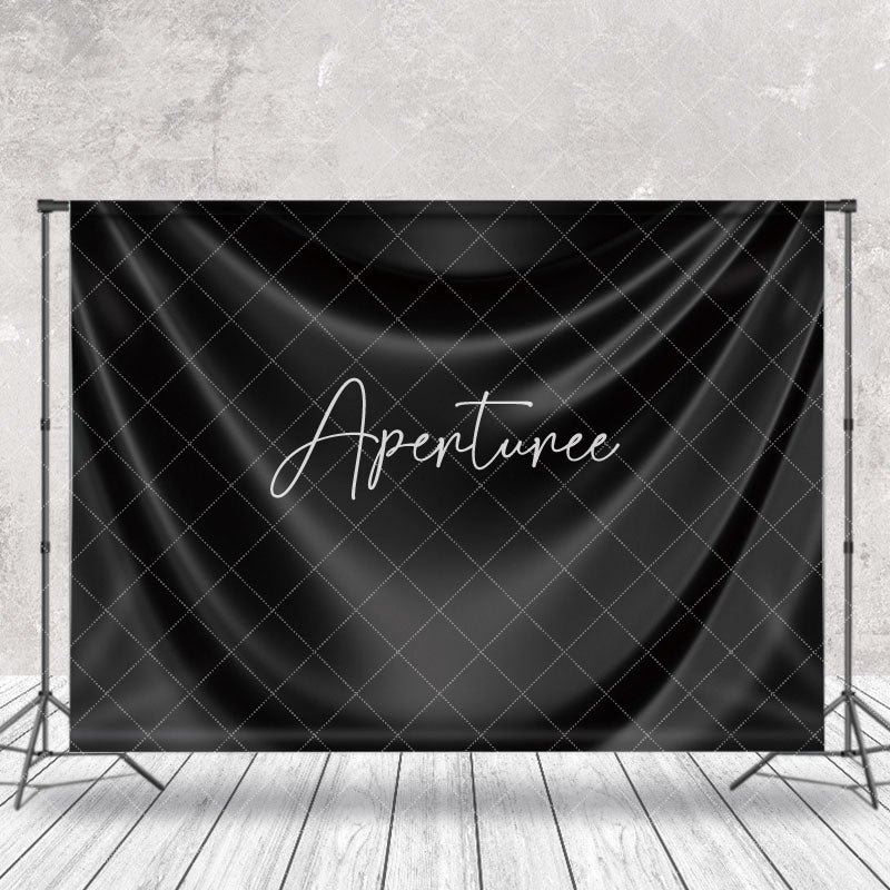 Aperturee - Luxury Black Drape Glossy Silk Photo Booth Backdrop