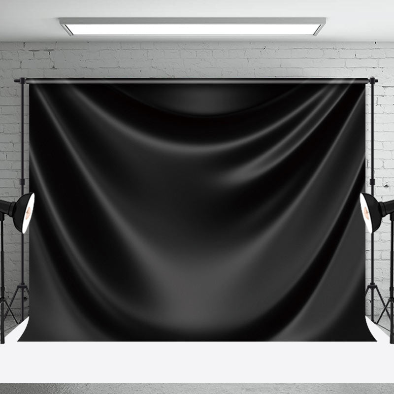 Aperturee - Luxury Black Drape Glossy Silk Photo Booth Backdrop