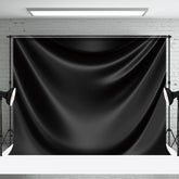 Aperturee - Luxury Black Drape Glossy Silk Photo Booth Backdrop