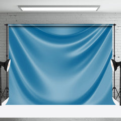 Aperturee - Luxury Blue Drape Glossy Silk Photo Booth Backdrop