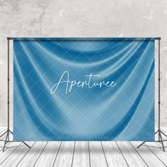 Aperturee - Luxury Blue Drape Glossy Silk Photo Booth Backdrop