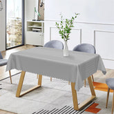 Aperturee - Luxury Grey Checkered Lines Rectangle Tablecloth