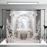 Aperturee - Luxury White Candle Christmas Winter Photo Backdrop