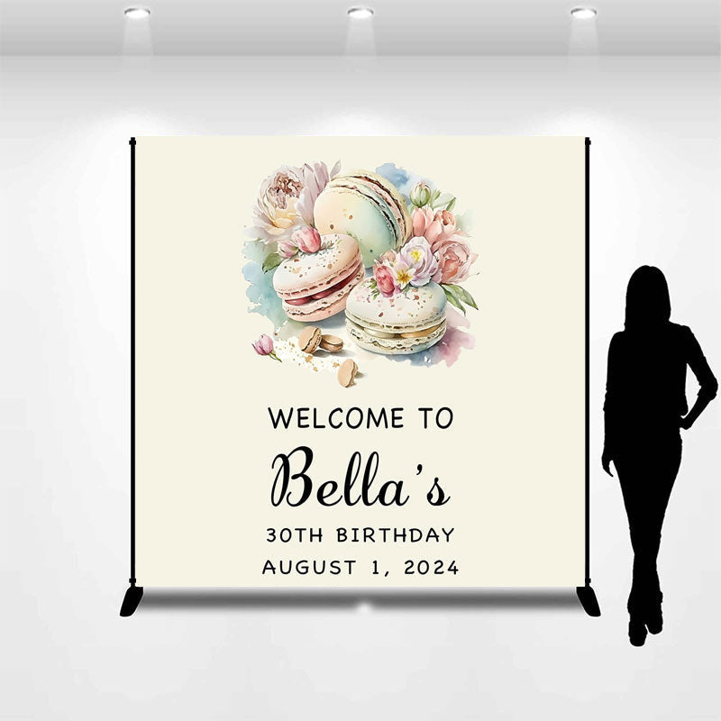 Aperturee - Macaron Floral Paint Custom 30th Birthday Backdrop