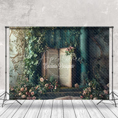 Aperturee - Magic Book Among Fantasy Flowers Spring Backdrop