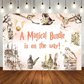 Aperturee - Magical Bundle Hogwarts Boy Baby Shower Backdrop