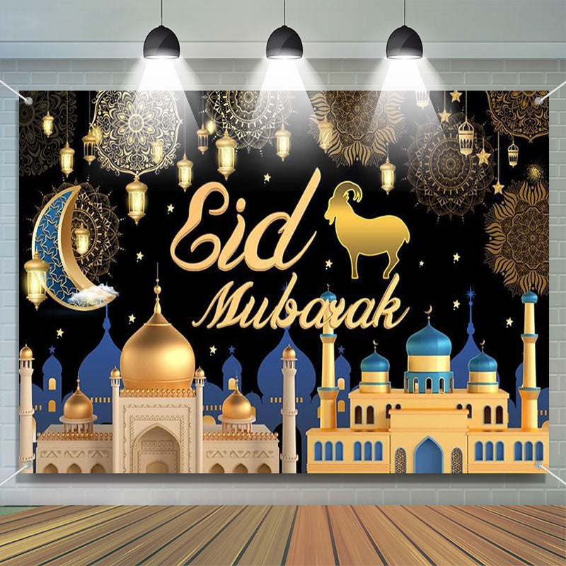 Aperturee - Mandala Golt Dome Architecture Eid Mubarak Backdrop