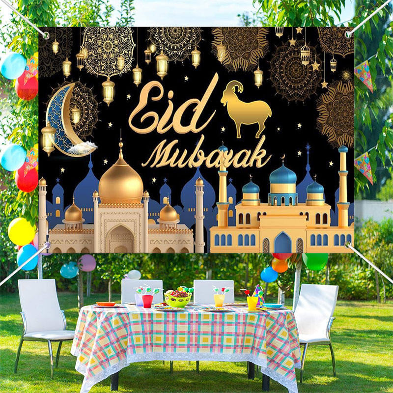 Aperturee - Mandala Golt Dome Architecture Eid Mubarak Backdrop