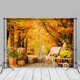 Aperturee - Maple Forest Berry Wood Pier Floral Autumn Backdrop