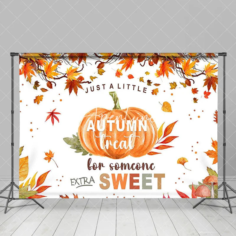 Aperturee - Maple Pumpkin Just A Little Autumn Treat Backdrop