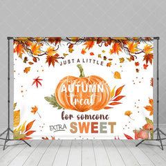 Aperturee - Maple Pumpkin Just A Little Autumn Treat Backdrop