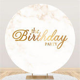 Aperturee Marble Texture Round Happy Birthday Backdrop For Party
