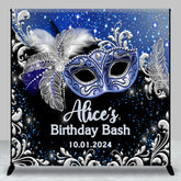 Aperturee - Masquerade Mask Feather Custom Birthday Backdrop
