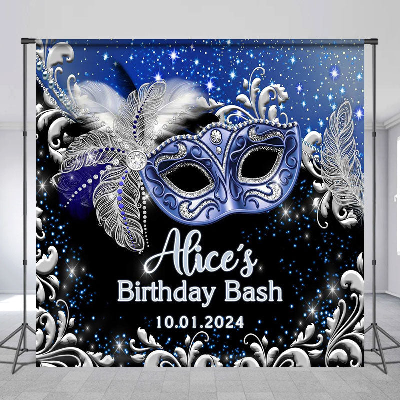 Aperturee - Masquerade Mask Feather Custom Birthday Backdrop