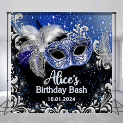 Aperturee - Masquerade Mask Feather Custom Birthday Backdrop