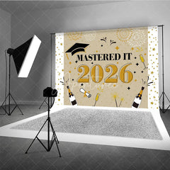 Aperturee - Mastered It 2026 Wine Star Backdrop For Grad Photo