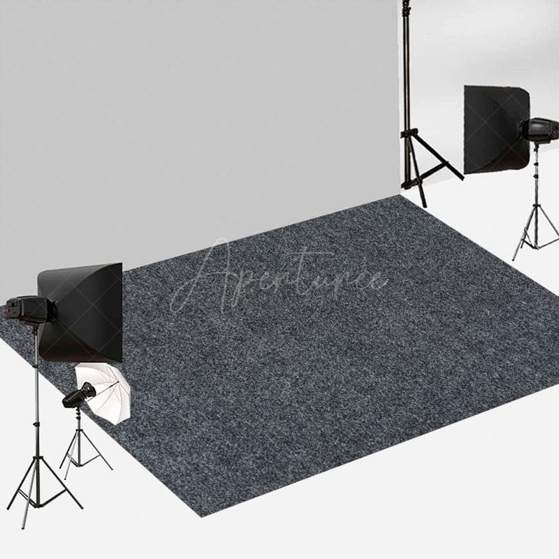 Aperturee - Matte Black Frosted Simple Texture Rubber Floor Mat