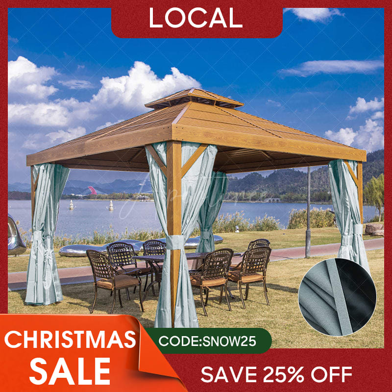 Aperturee - (7 Day Delivery) Blue Home Decor Pergola Waterproof Grommet Top Outdoor Curtains for Front Porch