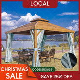 Aperturee - (7 Day Delivery) Blue Home Decor Pergola Waterproof Grommet Top Outdoor Curtains for Front Porch