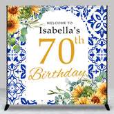 Aperturee - Mediterranean Lemon Custom Name Birthday Backdrop