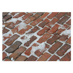 Aperturee - Melted Snow Street Red Brick Winter Rubber Floor Mat