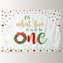 Aperturee - Merry Christmas And Happy 1St Birthday Backdrop