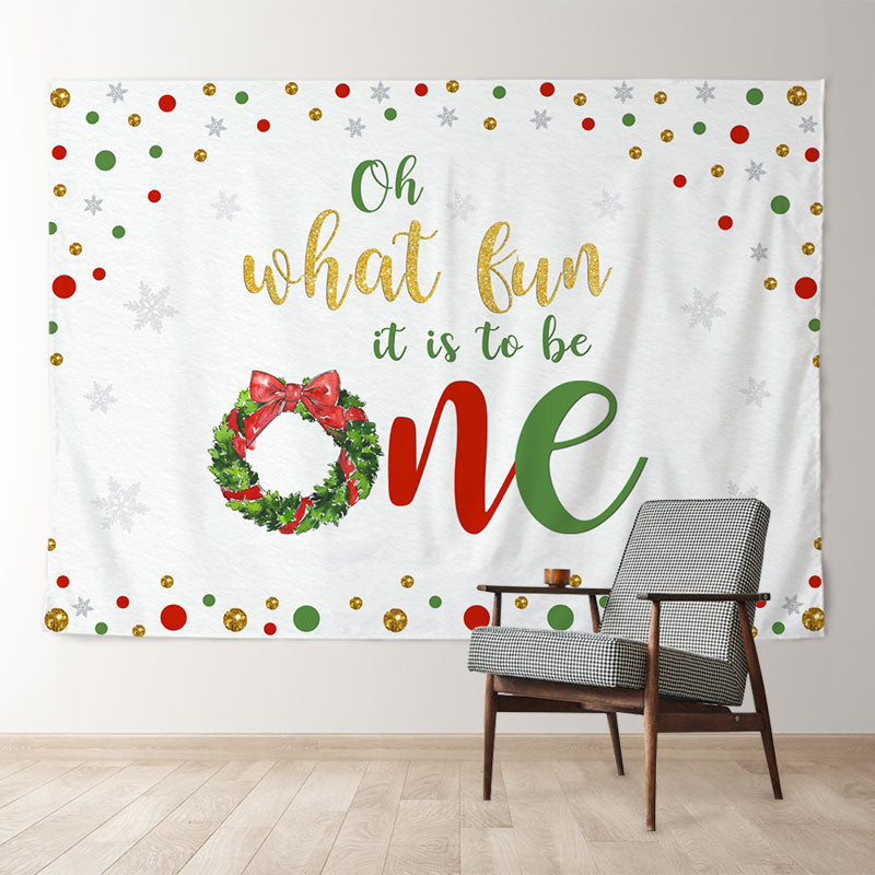 Aperturee - Merry Christmas And Happy 1St Birthday Backdrop