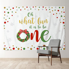 Aperturee - Merry Christmas And Happy 1St Birthday Backdrop