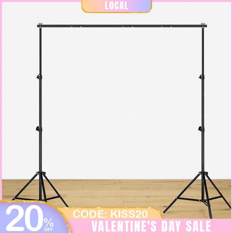 Aperturee - (7 Day Delivery) Aperturee Metal 10x6.5ft Adjustable Backdrop Stand With Clips