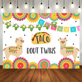 Aperturee - Mexcia Taco Bout Twins Alpaca Baby Shower Backdrop