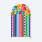 Aperturee - Mexican Fiesta Theme Floral Arch Backdrop for Party