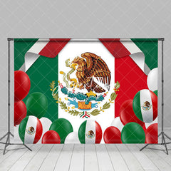 Aperturee - Mexican Flag Eagle Balloon Independence Day Backdrop
