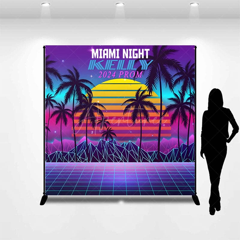 Aperturee - Miami Night Elegant Custom 2024 Prom Grad Backdrop