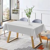Aperturee - Modern Grey White Checkered Rectangle Tablecloth
