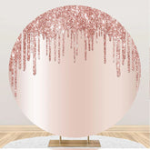 Aperturee - Modern Rose Gold Glitter Round Birthday Backdrop