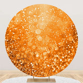 Aperturee - Modern Sparkling Orange Round Birthday Backdrop