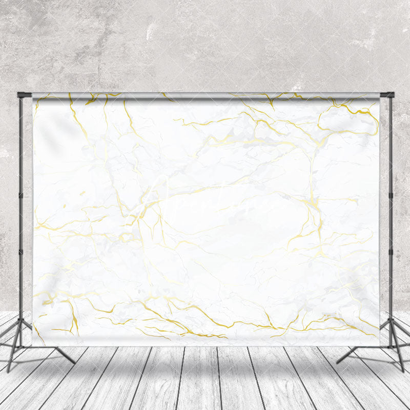 Aperturee - Modern White Gold Marble Texture Backdrop For Photo