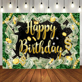 Aperturee - Money Dollar Bill Glitter Hiphop Birthday Backdrop