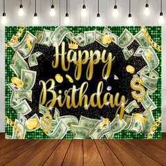 Aperturee - Money Dollar Bill Glitter Hiphop Birthday Backdrop