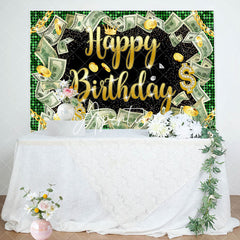 Aperturee - Money Dollar Bill Glitter Hiphop Birthday Backdrop