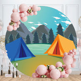 Aperturee - Montain And Trees Camping Fire Circle Autumn Backdrop