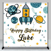 Aperturee - Moon Star White Galaxy Custom Name Birthday Backdrop