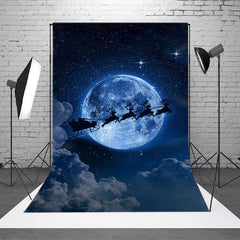 Aperturee - Moon Starry Elks Cloud Christmas Photoshoot Backdrop