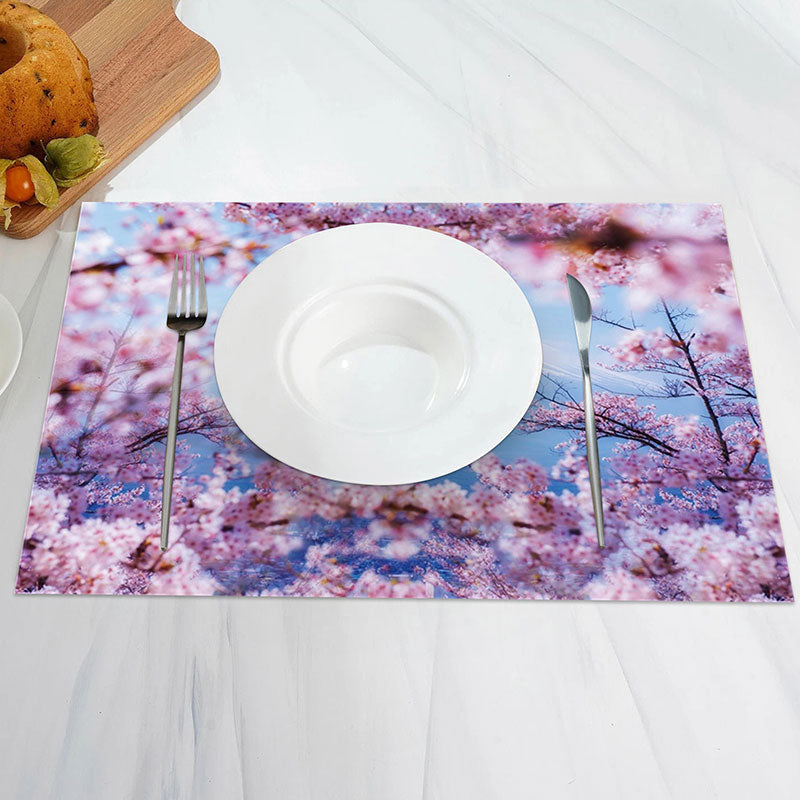 Aperturee - Mount Fuji Cherry Blossoms Scape Set Of 4 Placemats